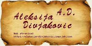 Aleksija Divjaković vizit kartica